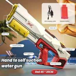 Volledig automatisch krachtig waterpistool draagbare hogedruk elektrische spray blaster zomerstrand buitenspeelgoed voor jongens kinderen cadeau 240420