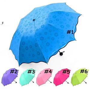 Parapluie automatique complet Rain Femmes hommes 3 Light pliant et parapluies forts durables enfants pluvieux parapluies ensoleillés 6 couleurs par mer bbb15475