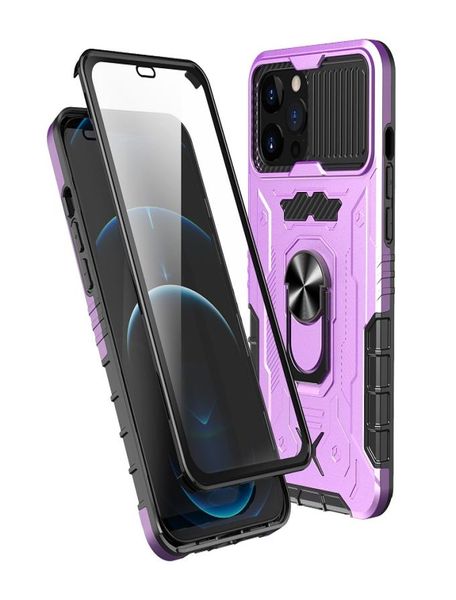 Coque de Protection complète antichoc à 360 degrés, avec anneau de support, avec protecteur d'écran, pour iPhone 13 pro max 12 11 xr 7 8 plus1717439