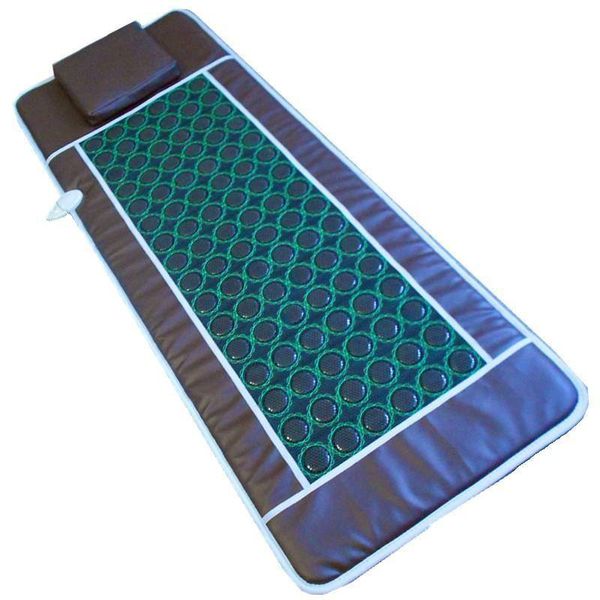 Masseur de dos complet du corps chauffant rayon infrarouge lointain pierre chaude Tourmaline Jade tapis pour la santé du dos