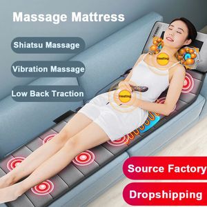 Full Body Electric Massage Matras Multifunctionele Home Sofa Gebruik Shiatsu verwarming Kneadvibratiekussen voor bed 240426