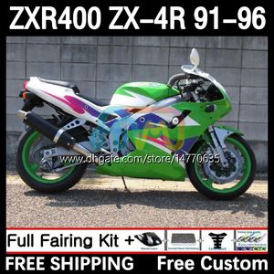 Full Body Kit voor Kawasaki Ninja ZXR 400 CC ZX-4R ZXR400 91 92 93 94 95 96 COWLING 12DH.15 ZX4R 400CC ZX 4R ZXR-400 1991 1992 1993 1993 1994 1994 1995 1995 1995 1995 1995 1995 1996 GROENE WIT