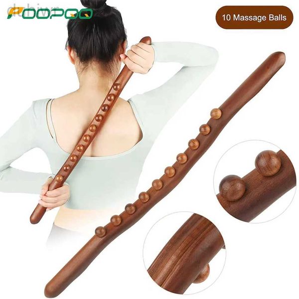 Masseur corporel complet 1 pc outils de massage de thérapie en bois lymphatique masseur de massage de massage à la main Stick Thérapie en bois pour les douleurs au cou et au dos 240407