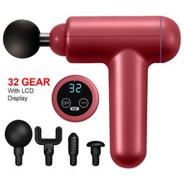 Volledige lichaamsmassager 32 Gear LCD Display Massagedispleet Portable Percussion Massager voor lichaam nek diepe weefsel spier ontspanning jicht pijnverlichting 221203