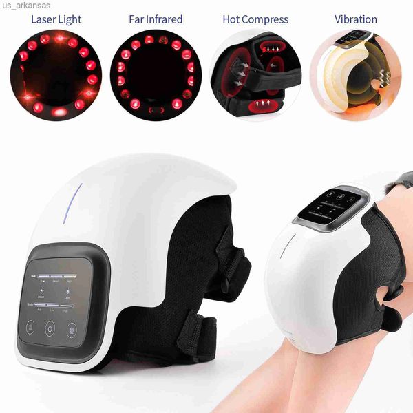 Masseur complet du corps Masseur de genou électrique Laser infrarouge Compresse chaude Pression d'air Vibration Massage Physiothérapie articulaire pour le soulagement de la douleur arthritique L230523