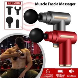 Masseur complet du corps Fascia Gun Massage portable 6 vitesses Vibration Compression électrique rechargeable Relaxation profonde Soulagement de la douleur musculaire 231128