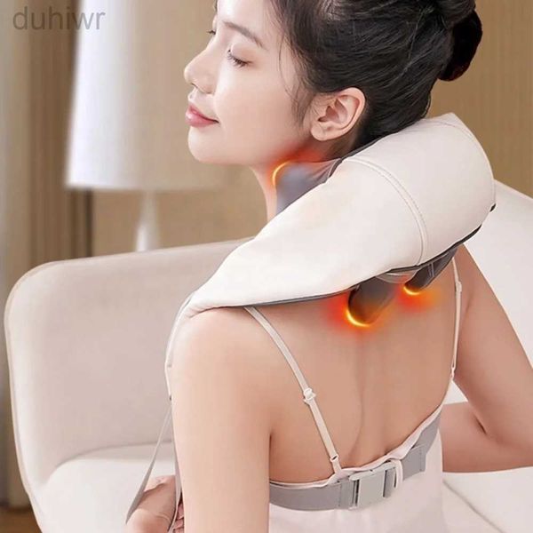 Masaje de cuerpo completo Fodrk cuello eléctrico y espalda masajeador cuello inalámbrico y masaje espalda masaje amamantando masaje almohada trapezius cuello 240407