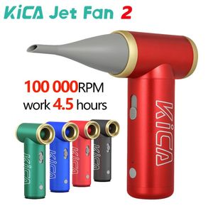 Volledige lichaamsmassager KICA Jetfan 2 Compressed Air Duster Elektrische lucht Dustblazer draagbare snapelloze computertoetsenbordreiniger voor pc -auto 100000rpm 230217