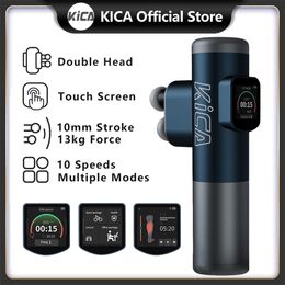 Masseur complet du corps KICA Pro Pistolet de massage à double tête intelligent pour le soulagement de la douleur musculaire Fitness Fascial professionnel avec écran tactile 230725