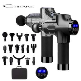 Full Body Massager LCD Elektrische massage Fascia Gun Afslanken Lichaam Spier Ontspanning voor Nek rug voet been schouder Massager massage Gun percussie 231006