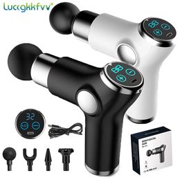 Volledige lichaamsmassager Massage Gun 32 Speed ​​diepe weefsel Percussion Spiermassager Fasciaal pistool voor pijnverlichting lichaam en nek vibrator Fitness 230815