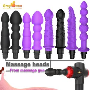 Full Body Massager Massage Gun Head Trillingen Bericht gun Vibrators voor Vrouwelijke Man accessoires siliconen hoofden voor Fascia Massage gun percussie 230928