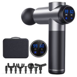 Full Body Massager Massage Gun Lcd-scherm 99 Versnellingen 8 Heads Elektrische Fascia voor Nek Voet 230804