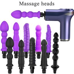 Massage de masaje de masaje de cuerpo completo Accesorios de armas de masaje de vibradores para reemplazar la cabeza de silicona aplicable a mujeres y hombres Fascia Gun Massage 230815