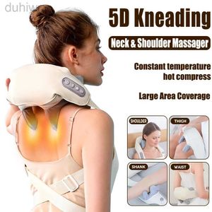 Masajeador de cuerpo completo mini5d shiatsu profundo amasando la espalda masajeador de la espalda cuello y músculo masajeador relajante masaje de masaje de masaje eléctrico almohada de calefacción 240407