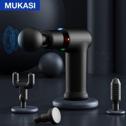 Masseur complet du corps MUKASI Pistolet de massage à compresse Cool LED Masseur électrique des tissus profonds Muscle du cou Relaxation du corps et du dos 230824