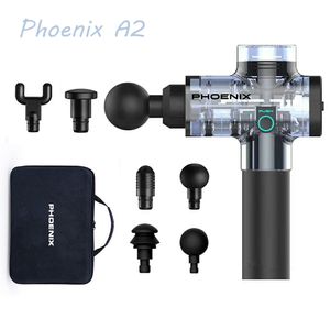 Volledige lichaamsmassager Phoenix A2 Massage Gun Muscle Relaxatie Diep weefsel Fascia Gun Dynamische Therapie Vibrator Vormen Pijnverlichting Back Foot Massager 230313