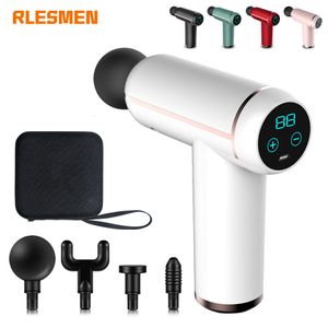 Masseur complet du corps RLESMEN pistolet de Massage blanc pistolet à Percussion Portable masseur pour le corps cou tissu profond Relaxation musculaire soulagement de la douleur Fitness 230211