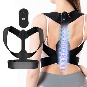 Masseur complet du corps Correcteur de posture intelligent Support dorsal réglable Ceinture de colonne vertébrale Rappel de vibration Brace LCD Remodeler Hommes Femmes Enfant USB 230907