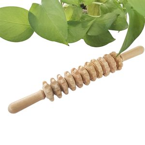 Volledige lichaamsmassager houten massagerol met de handheld triggerpoints stick therapie lymfedrainagegereedschap voor lichaam beeldhouwen anti -cellulitis pijnverlichting