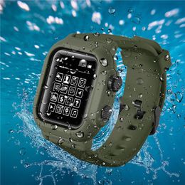 Full Body Protection Waterdichte Cover Case Band bandjes Watchbands voor Apple Horloge Iwatch 40 42 44mm Sport Polsband Armband Strap