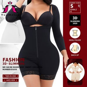 Corps complet Shaper femme buste ouvert Body taille formateur contrôle du ventre mi-cuisse tondeuse Shapewear Fajas gaine ceinture réductrice