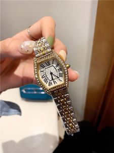 Pleine marque montres-bracelets femmes dames fille cristal Style luxe avec Logo acier métal Quartz horloge CA 98