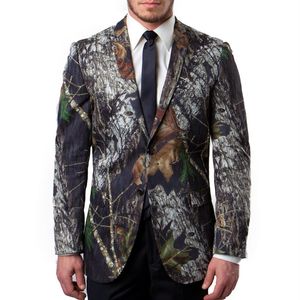 Full Camouflage Groom Satin Wedding Tuxedos Camo Revers cranté Groomsmen Custom Formal Father Men Wear Only Jacket Bow ou tie242K