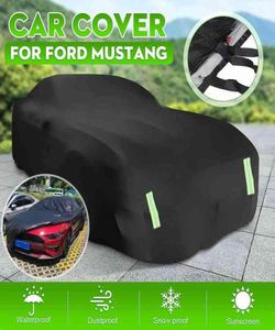 Housse de voiture complète 210T Polyester imperméable à l'eau Anti-poussière résistant aux UV extérieur Anti neige couverture pare-soleil pour Ford pour Mustang GT W2203223664635