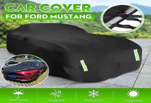 Volledige autoverekking 210T polyester waterdichte stofdichte UV -resistent buiten anti sneeuwkap Zonschaduw voor Ford voor Mustang GT W2203223489158