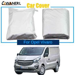 Volledige autocover voor Opel Vauxhall Vivaro 2001-2020 Outdoor Anti-UV Zon Sneeuw Regen Bescherming Winddicht MPV-cover H220425