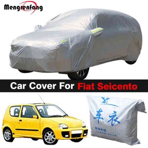 Volledige auto Cover Outdoor Anti-UV Zonnescherm Regen Sneeuwbestendige Stofdicht Auto Cover voor Fiat 600 Seicento W220322