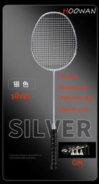 Racket en fibre de raquette de badminton en carbone complet Ensemble pour racette professionnelle durable adulte Ultralight 5U Tension 1830lbs 240516