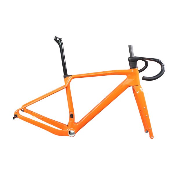Cuadro de bicicleta de grava con disco T1000, fibra de carbono, GR047 T47, soporte inferior con rosca, neumático máximo 700X47C