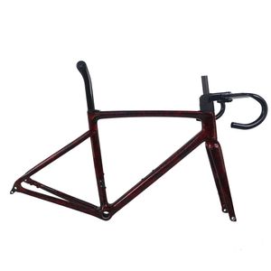 Volledige koolstof T1000 Vezelschijf Roadframe TT-X33 Roodgolft Verf BSA Interne kabels Beschikbare maten 44/47/49/59/52/54/56/58 cm