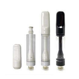 Cartouche entièrement en céramique, atomiseur sans fuite, 0,5 ml, 1,0 ml, chariots à huile épais, pointe de presse, cartouches noires et blanches pour réservoir d'huile épais, compatible avec batterie de préchauffage Max Lo