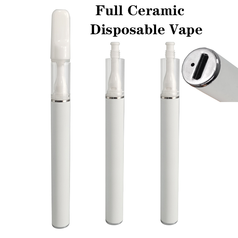 Full Ceramic Disposable Vape Pens VapeS Cartridges E cigarette Rechargeable PEN 510 thread Battery 0.5ml Atomizer 290mah Ceramic-Coil Cartridge