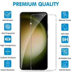 Protecteur d'écran entièrement transparent pour Samsung S24 Ultra, Film de protection contre le déverrouillage par empreinte digitale, en verre trempé pour S24 S23 PLUS S22 Ultra