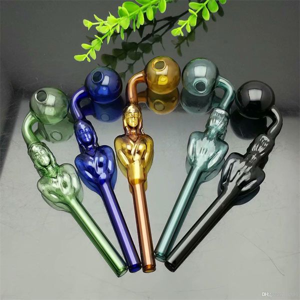 Long bol en verre glamour couleur Vente en gros Pipes à eau en verre Accessoires pour tabac Verre