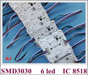 Full Color LED-lichtmodule IC 8518 Hervatten van breekpunt Beter dan 2811 SMD 3030 DC24V 6 led 4W Diffuse reflectielens