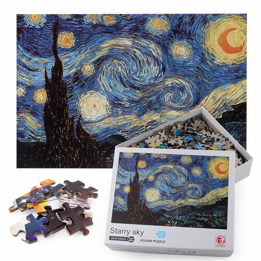 Jigsaw Puzzle 1000Pcs Mini Puzzle Scenery Picture Landscape Puzzlesfor Children Bedroom Decoration Stickers Educational Toys