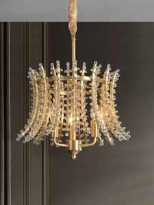 Volledige koperen kristal hanglampen Amerikaanse luxe bronzen hangende hanglampen armatuur