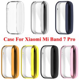 Volledige Cove Plating Case Voor Xiaomi Mi Band 7 Pro Screen Protector Film Rand Bescherming op Xiomi Miband 7pro bumper screen Shell
