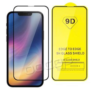 Volledige hoes 9D Tempered Glass Screen Protector Film voor iPhone 14 Pro Max 14Pro 13 12 Mini 11 8 7 6s plus Samsung S22 S21 Plus S20 FE A20 A32 A52 A52 A21S A33 A53 A73 5G