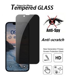 Volledige omslag anti-peeping film privacy schermbeschermer voor iPhone 14 pro max 11 12 13 mini hoge gevoeligheid xr xs telefoon beschermend gehard glas