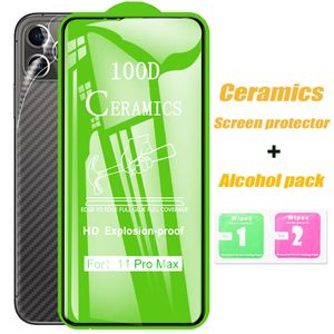 Verre trempé en céramique à couverture complète pour iPhone 12 Pro max Samsung A21s Huawei P Smart Plus LG Q60 Protecteur d'écran complet souple sans boîte