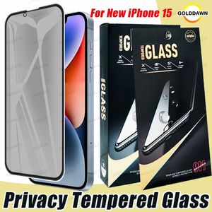 Protecteur d'écran de confidentialité à couverture complète, en verre trempé pour iPhone 15 14 Plus 13 12 Mini 11 Pro XS Max X XR 8 7 6S Plus avec emballage en papier