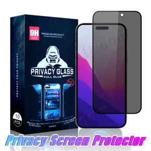 Volledige dekking Privacy Screen Protector Gehard glas Anti Spy voor iPhone 14 Pro Max 13 Mini 12 11 X XR XS 7 8 Plus SE Anti-vingerafdruk met retailpakket