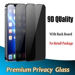 Protector de pantalla de vidrio templado de privacidad de cubierta completa Premium AAA para iPhone 13 12 Mini 11 Pro Max XR XS 7 8 Plus Anti-Spy 9D 9H Dureza