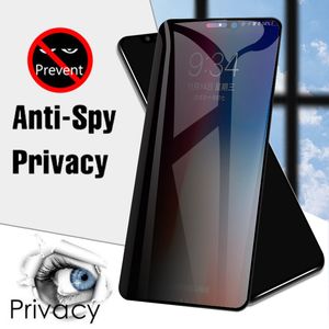 Protecteurs d'écran privés à couverture complète pour iPhone X XS MAX XR verre trempé anti-espion 6 6s 7 8 Plus confidentialité